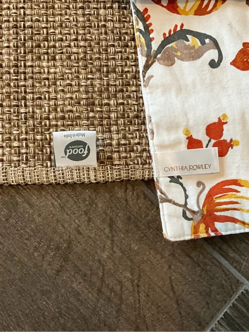 Food Network Brown Woven Runner and Cynthia Crowley Fall Table Runners